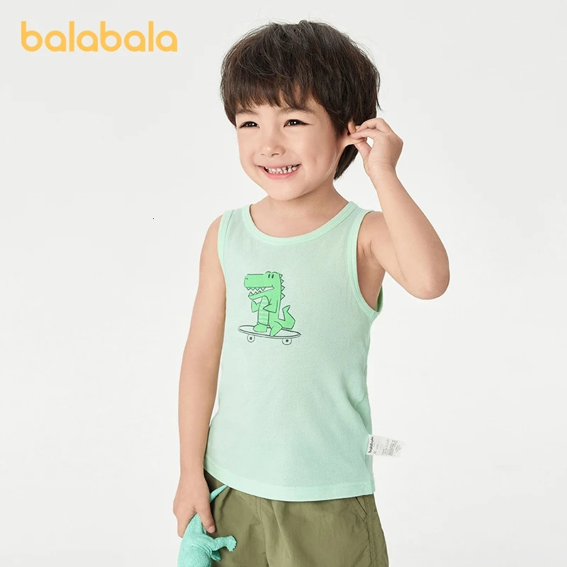 Balabala Vest Girls Base Layer Summer Sleeveless Strap Home Wear Infants Toddlers Pure Cotton a Set of Two Pieces 250508