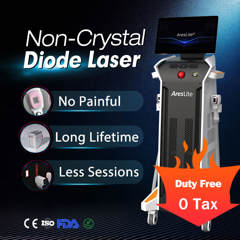 AresLite Diode Laser Hair Removal Machine USA stock with 4 Wavelength Skin Rejuvenation Bikini Hair Reduction Device