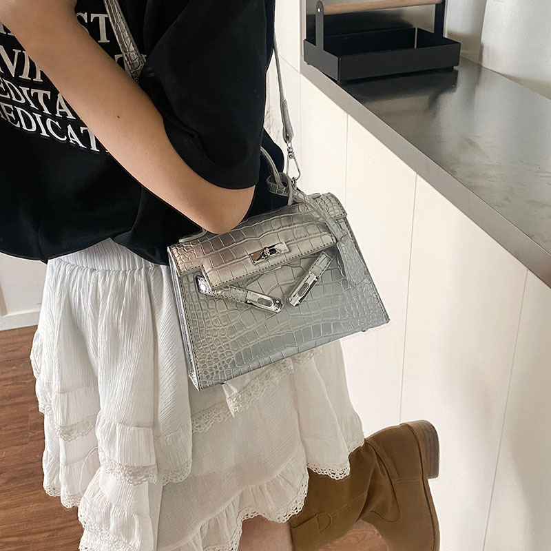 2025 Hot Sale Designer-Inspired Crocodile Tote Bag - Premium Adjustable Crossbody Purse with Top Handle, Minimalist Kelly-Style Bag