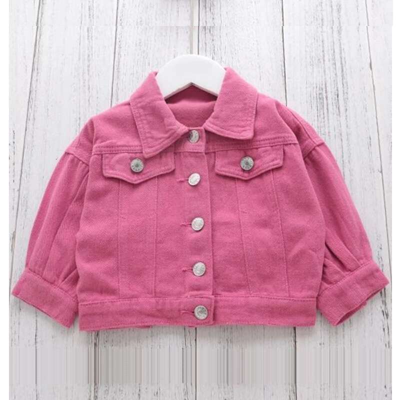 Denim Spring Korean Style Fashion Toddler Kids For Coats Autumn 2 4 6 7 Yrs Children Girls Pink Jacket