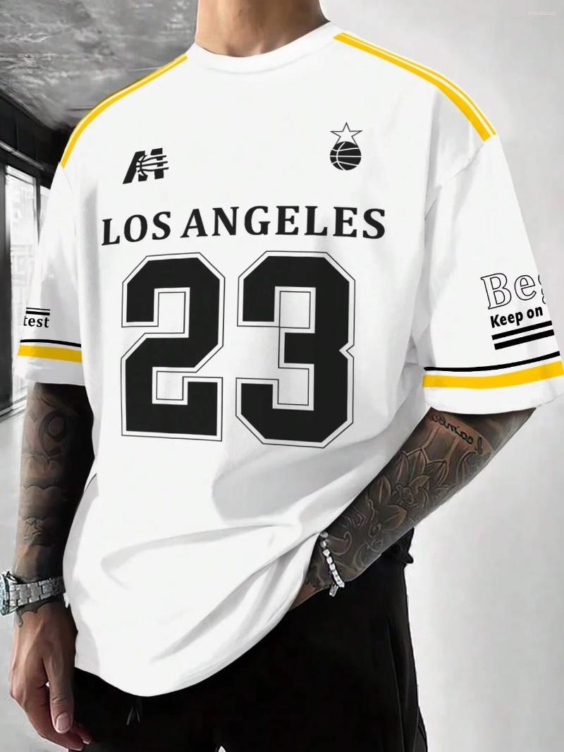 Mens T Shirts Los Angeles Print Graphic T-Shirt Short Sleeve Sports Womens Unisex Casual Daily Wear Summer Racing