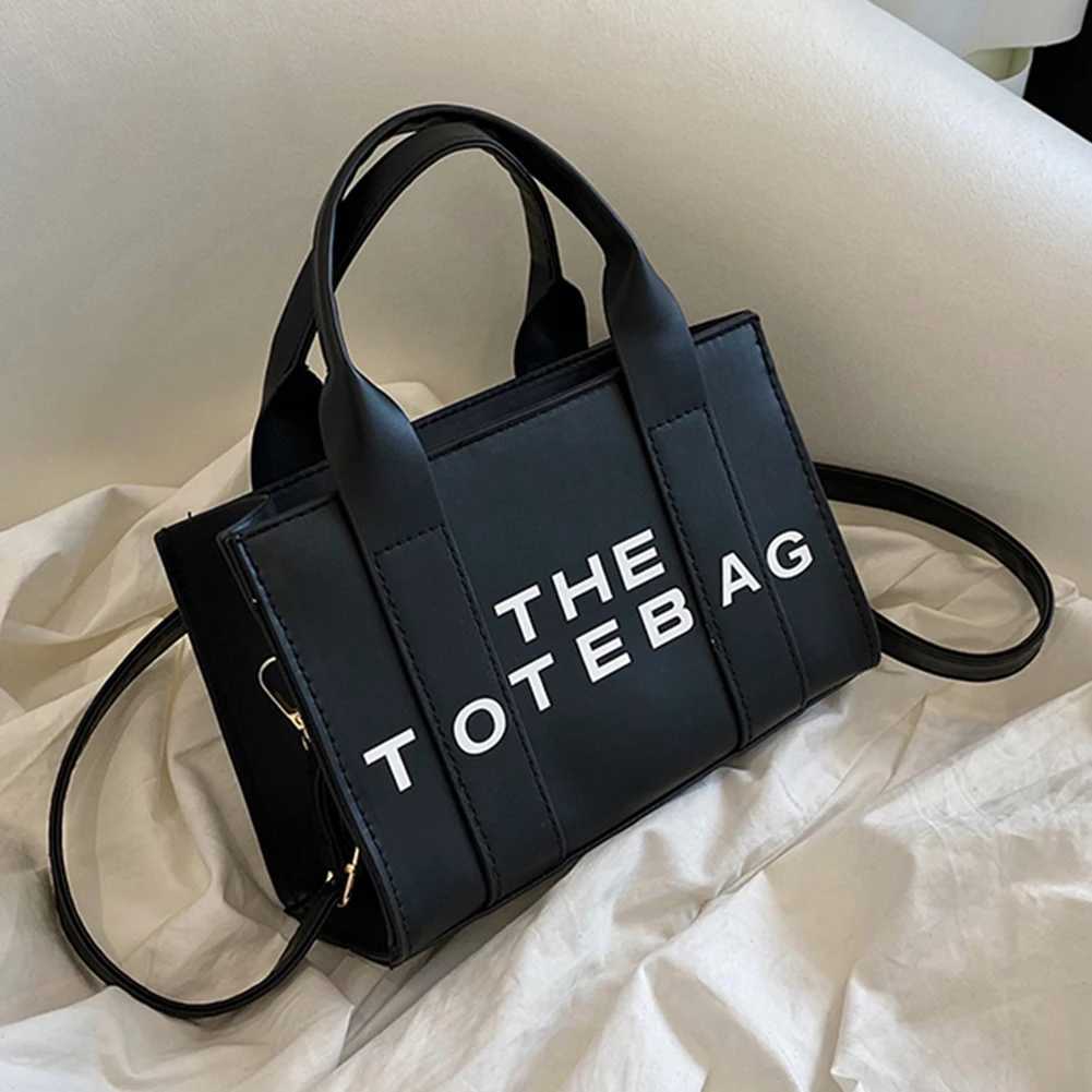 Women Shoulder Bag Contrast Letters Fashion Ladies Tote Bag PU Leather Portable Casual Simple Adjustable Straps Female Satchel Z250509
