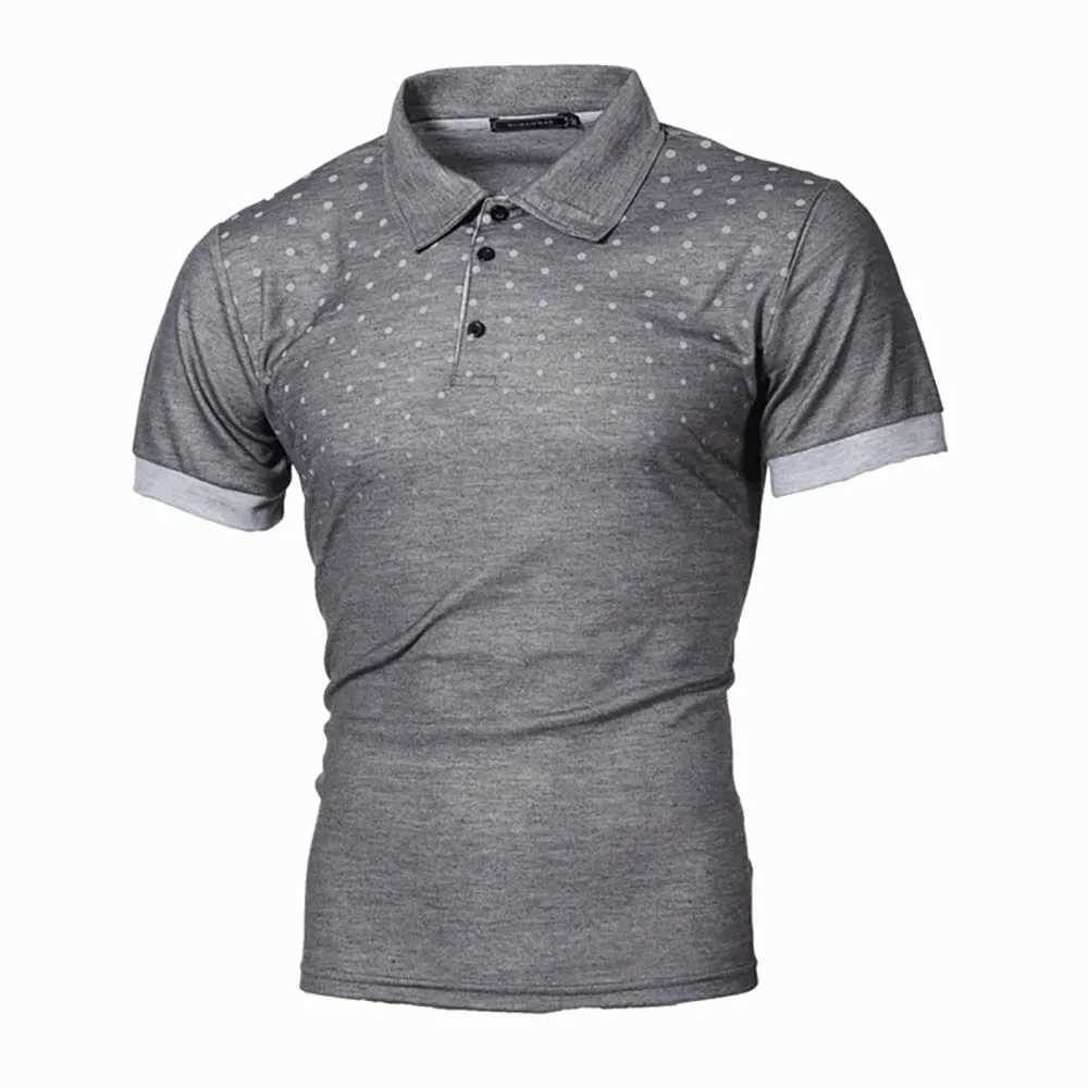 Summer Mens Solid Color Polo Shirt Mens Slim Fit T-shirt Polo Fashion Breathable Short Sleeve Top Z250509-1