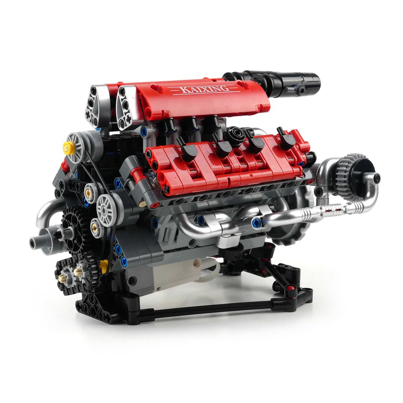 APP Programmable Motorized V8 Engine Building Block Model Set with LED Light Assembly Technical Brick Toys for Gift (660PCS) X250509