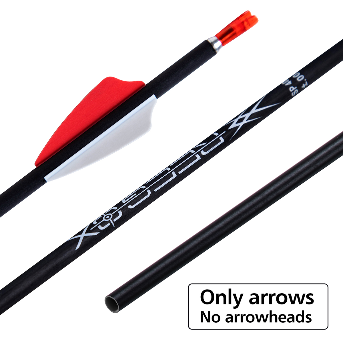 Archery Arrows without Arrow Tips Spine1000-1200 31inch Targeting Arrows 4.2mm Hunting Arrows Carbon Practice Arrows for Recurve Bow & Compound Bow (1