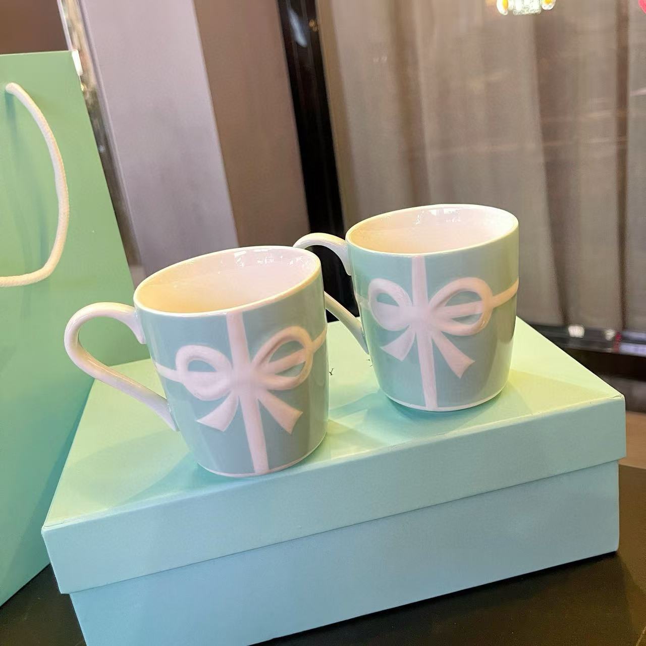 Classic Lace series blue ceramic cup Blue Drinkware mugs coffee milk cups Wedding Gifts good quality