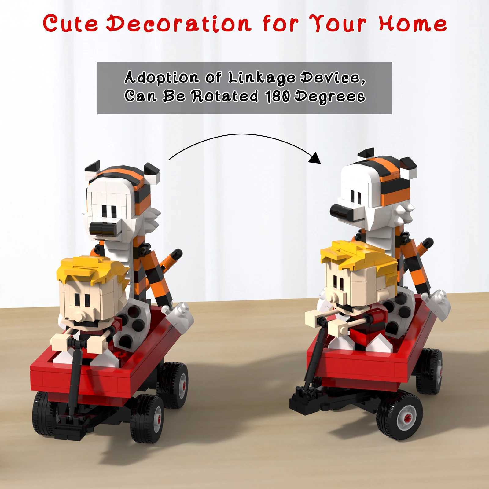 Boy and Tiger Adventure Blocks Set with Rotatable Device Compatible with Stocking Stuffer Present for Kid Adults 358PCS X250509