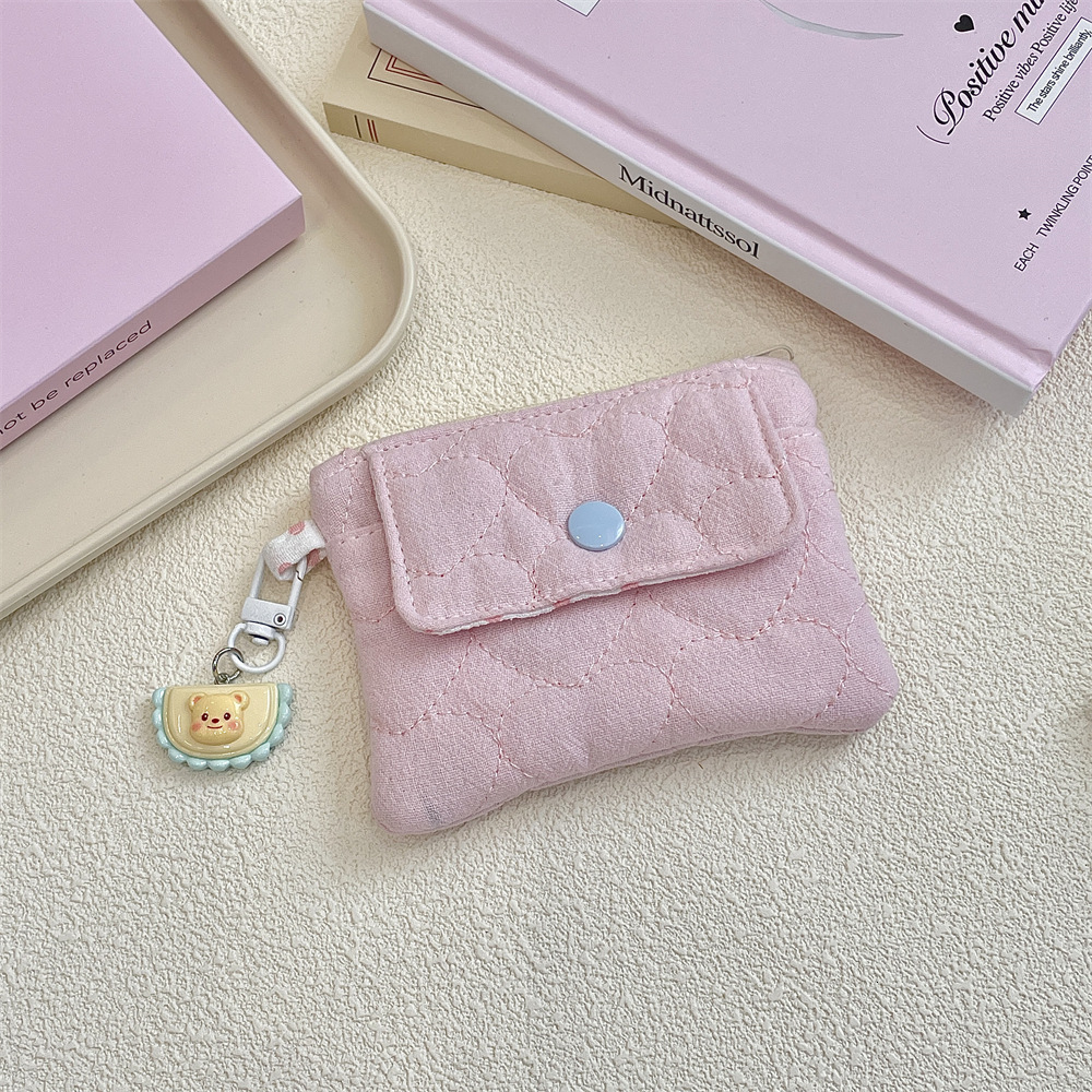 52141 Cute and compact card bag coin purse buckle zipper storage bag multifunctional organizing bag ID card bag