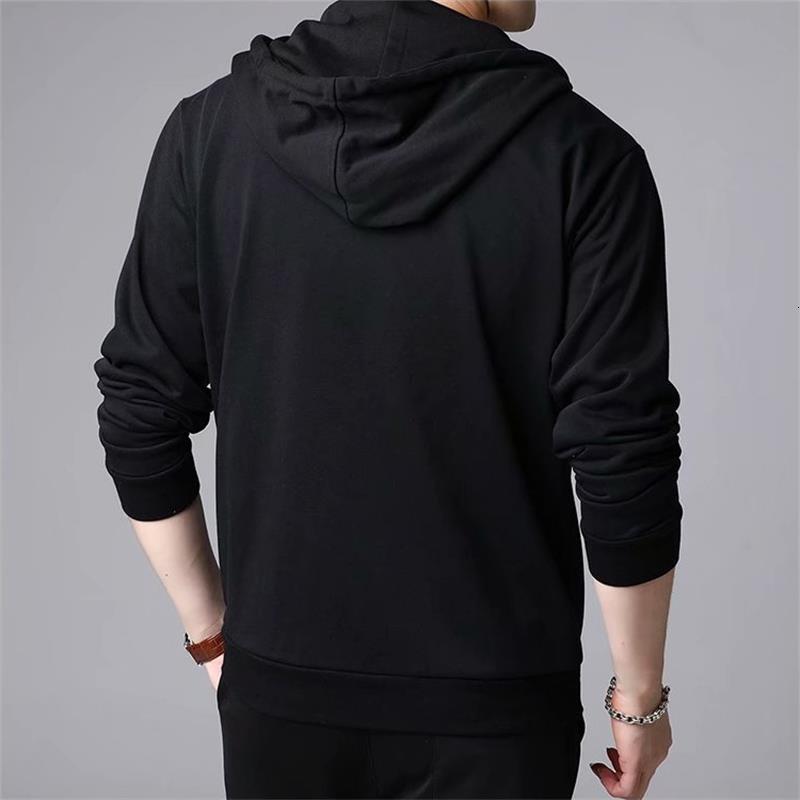 Solid color cardigan hoodie for hooded spring autumn fashion trend loose and versatile men's youth zippered jacket