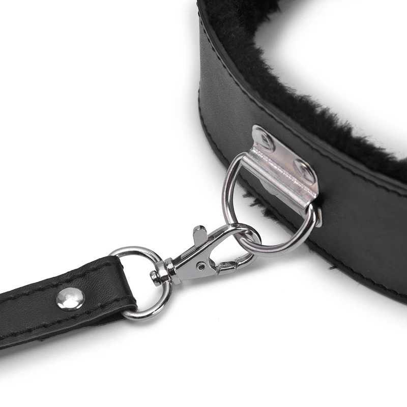 Bdsm Collar Leather And Leash Plush Fetish Bondage Sex Necklace SM Toys Restraints Sex Toys For Adults Women Men Couples Games W250509