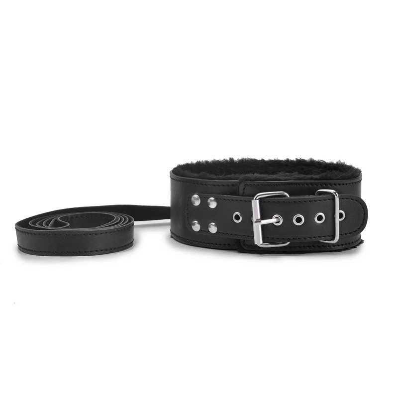Bdsm Collar Leather And Leash Plush Fetish Bondage Sex Necklace SM Toys Restraints Sex Toys For Adults Women Men Couples Games W250509