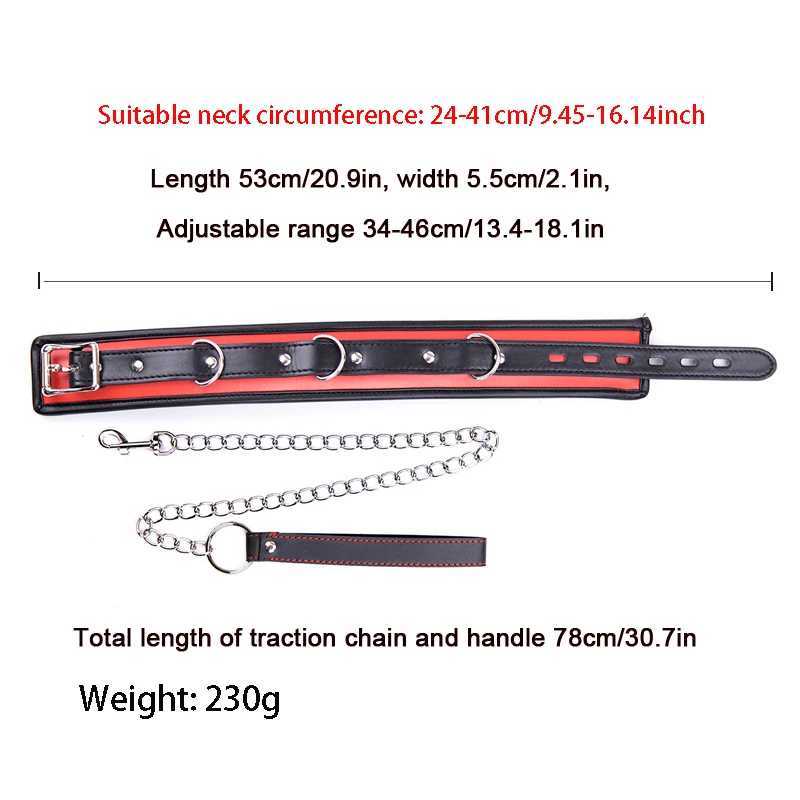 Bdsm Collar Leather And Iron Chain Link Sponge Filling Bdsm Slave Collars Women Bondage Collar Sex Toys For Couples Adults W250509
