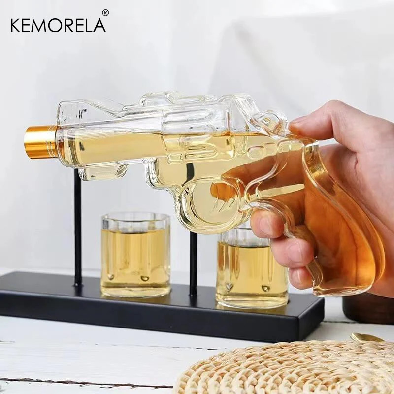 KEMORELA Revolver Glass Decanter Whiskey Glass Set Wine Dispenser Bar Drinking Container Glass Bottle Exquisite Mens Gifts 250508