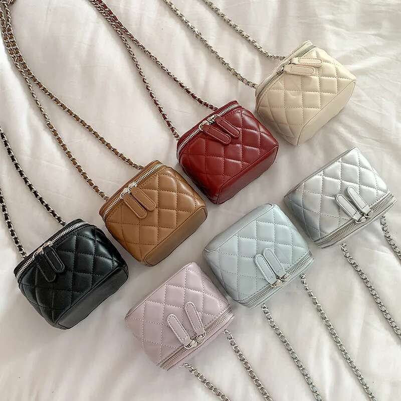 Mini Lingge Shoulder Designer Bags For Women 2023 Fashion Chains Crossbody Bag Box Handbags Lipstick Coins Purses New