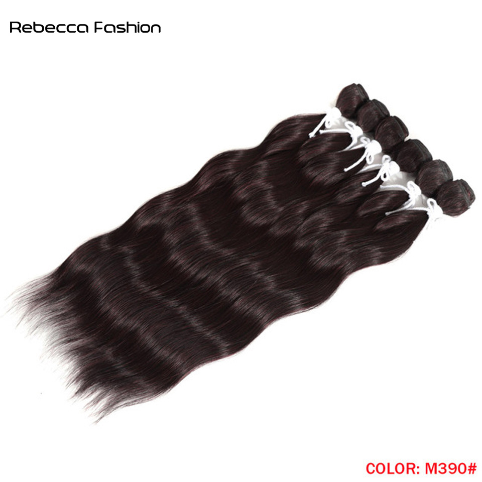 Rebecca Fashion Hair Loose Deep Water Wave Hair Bundles Synthetic Hair Extensions Ombre Blonde Weave Bundles 6Pcs/Pack 20inch Free Shipping