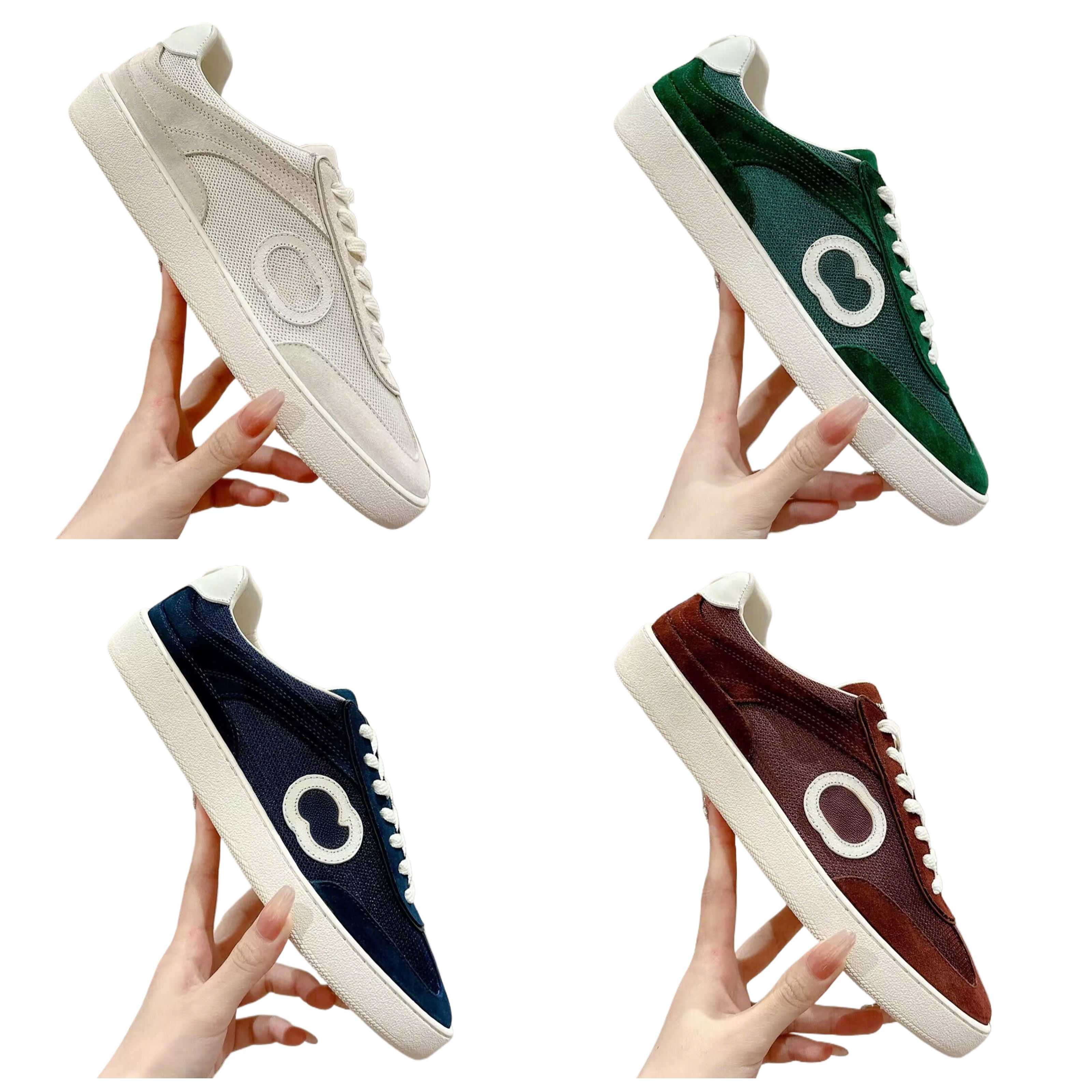 75 Sneakers In Suede Luxury Designers Casual Shoes Designer Light Sole Mesh Suede Trainers