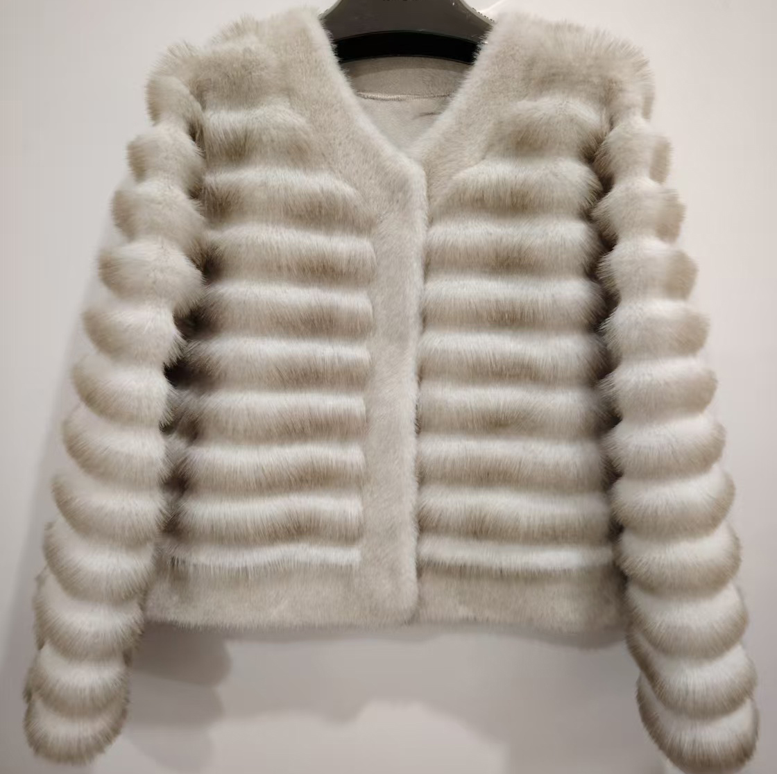 Elegant Womens Winter Cozy Velvety Artificial Mink Outerwear with High Fashion Appeal