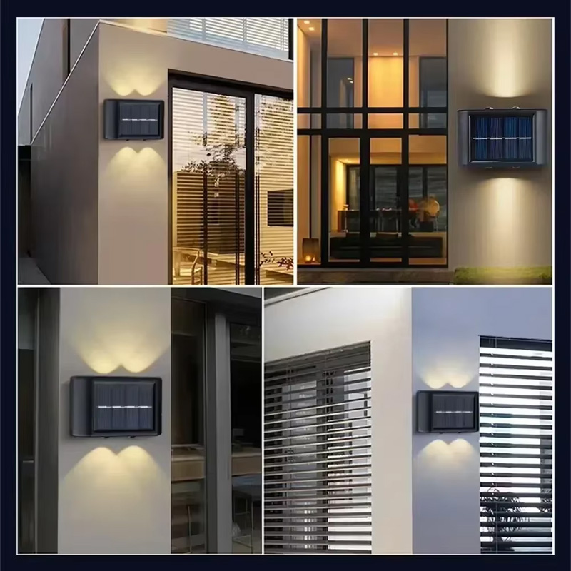 Solar Wall Lights Outdoor Warm/White Solar Wall Mount Porch Lamp Up And Down Lighting For Garden Street Landscape Balcony Patio