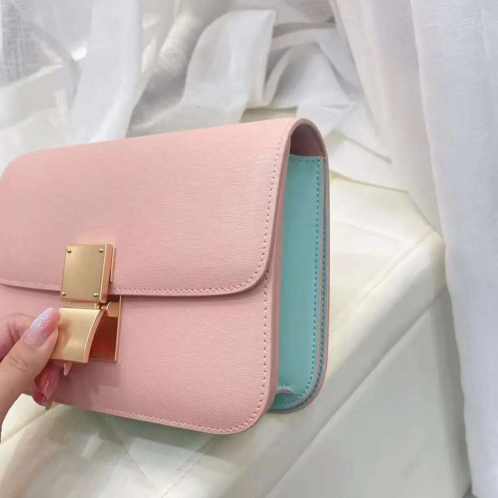 Designer Bag 2025 Factory Genuine Leather Ladies Tofu Design Handbag Purse Small Shoulder Brand Purple Crossbody Bag For Women 2023 Luxury Bag