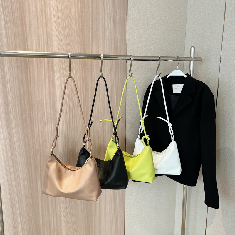 Chic 2025 Minimalist Shoulder Bag - Korean Style Solid Color Crossbody Tote, Women's Large Capacity Work Bag with Top Handle Luxury Texture