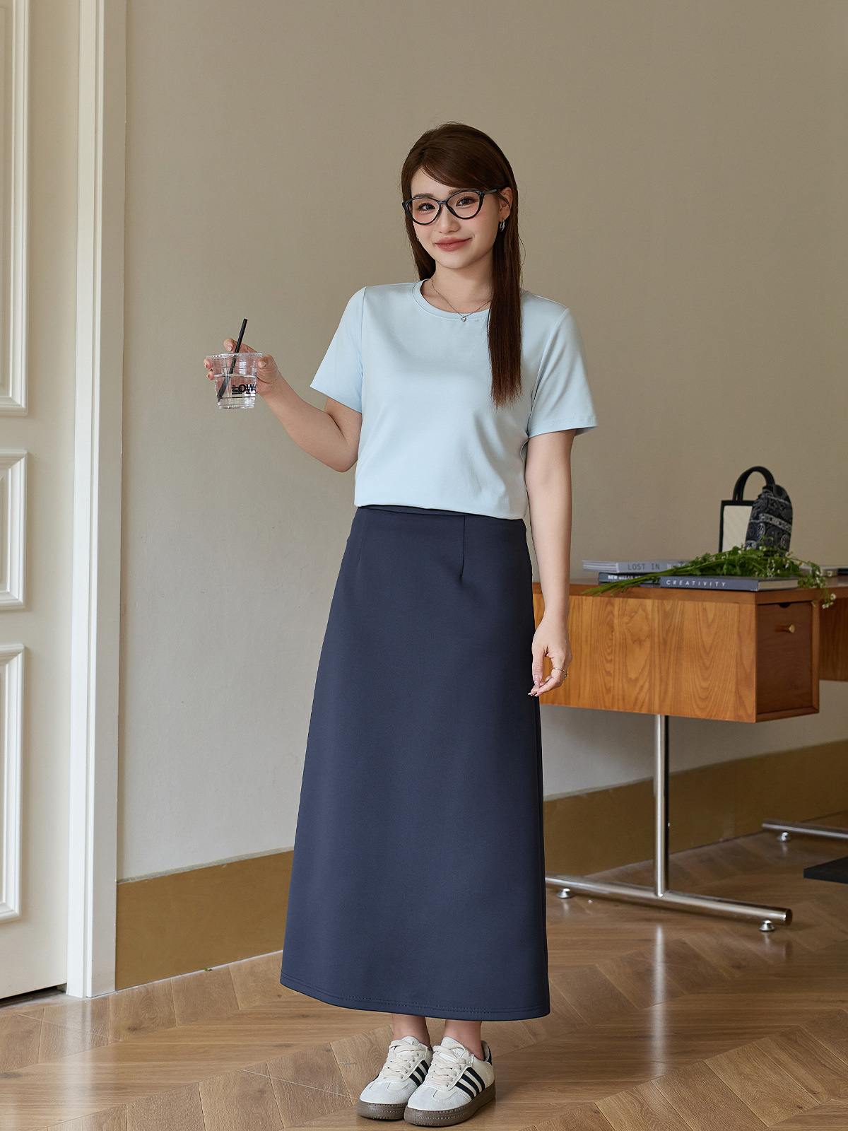 G3230 New summer holiday style lace-up hollow puff sleeve dress female summer long skirt