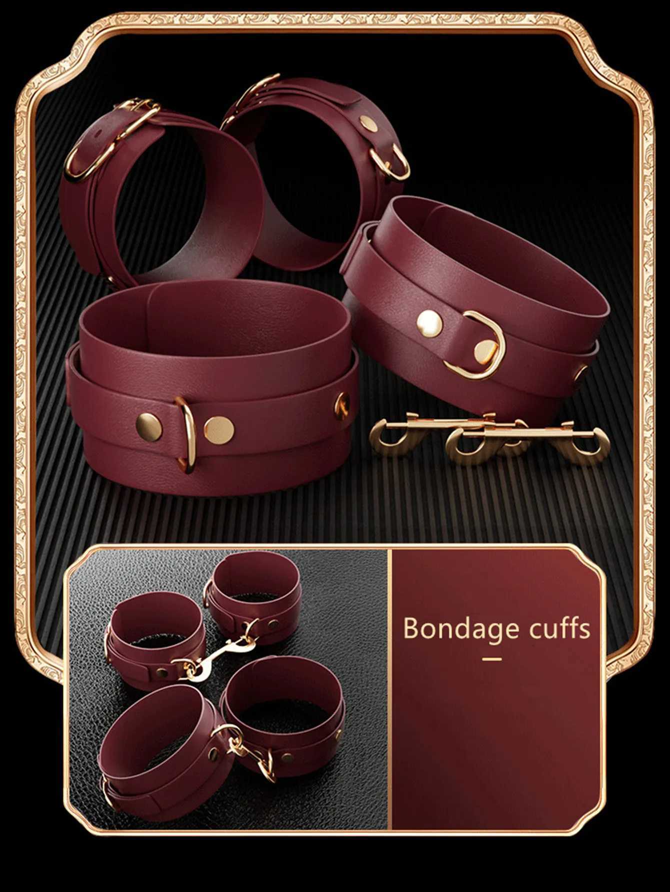 Sexy BDSM exotic toys leather plush sexy binding and binding bag set jokes whips butt plugs female toys nipple clips porn W250509