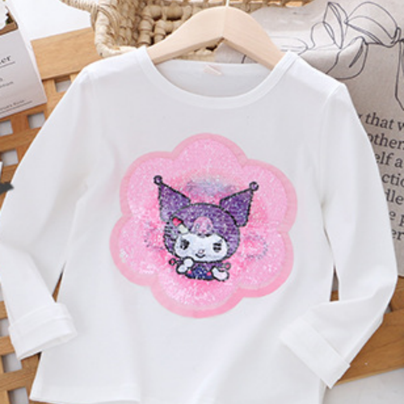 DISNEY Frozen Princess Elsa kids designer clothes baby designer clothes children autumn clothes with color-changing sequins long-sleeved T-shirt of co