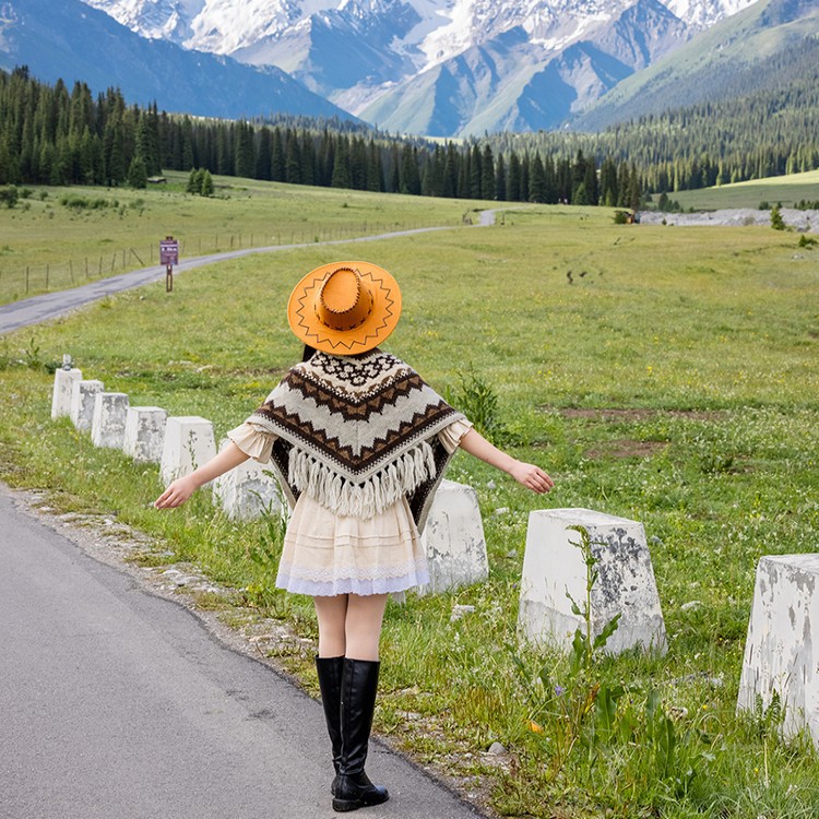 K659 New ethnic style shawl dual-purpose air-conditioning cape wool knitted handmade tassel pendant cloak travel shawl