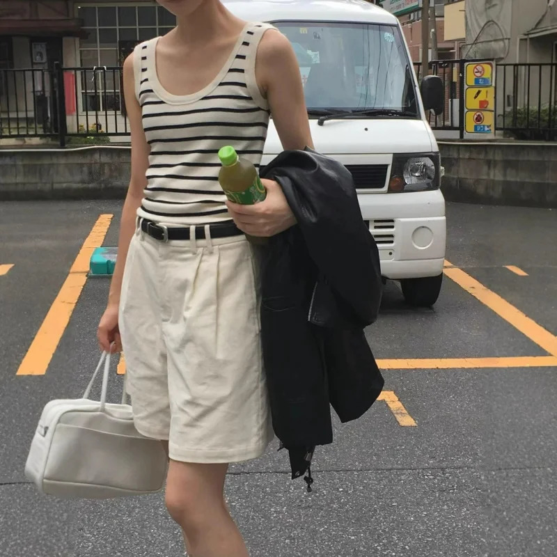 Corduroy Womens Shorts Summer Highwaisted smallASlimming fit Retro Washing Process Pants 250506Z