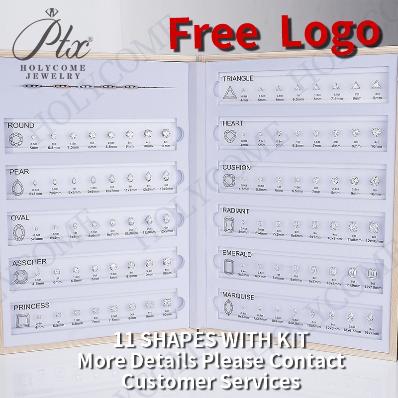 Custom Ring Diamond Selector Kit 7A Zircon Gemstone Size Template for Moissanite Jewelry Diamond Size Chart Measure Size Comparison Jewelry Tools