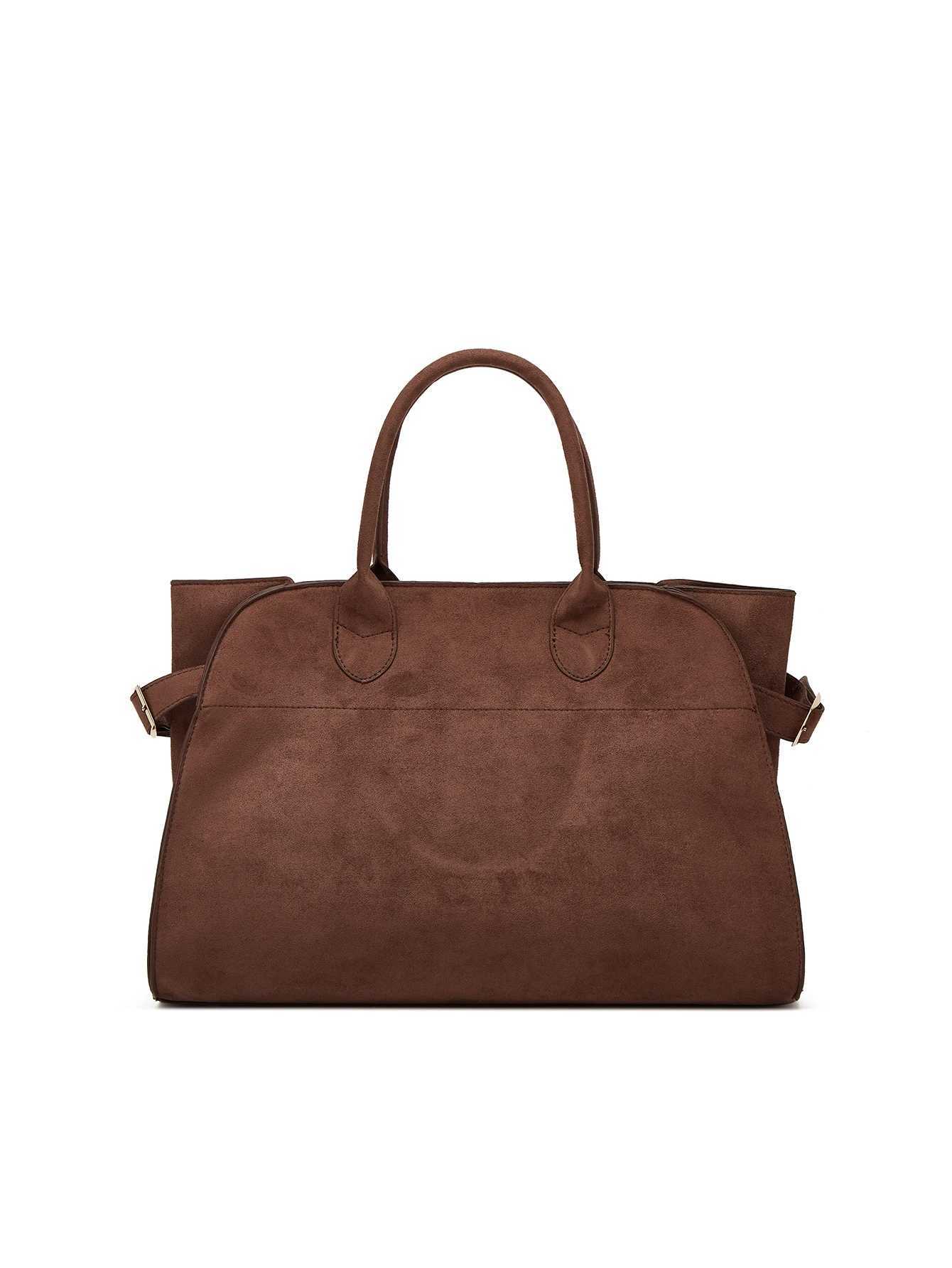 Stylish and Elegant Womens Suede Commuter Tote Bag Large Capacity Portable Briefcase Travel Bag Z250509