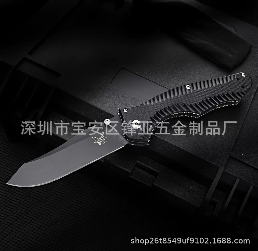 2Models 810BK Axis Folding Knife 3.77 GB-D2 Black Blade, G10 Handles