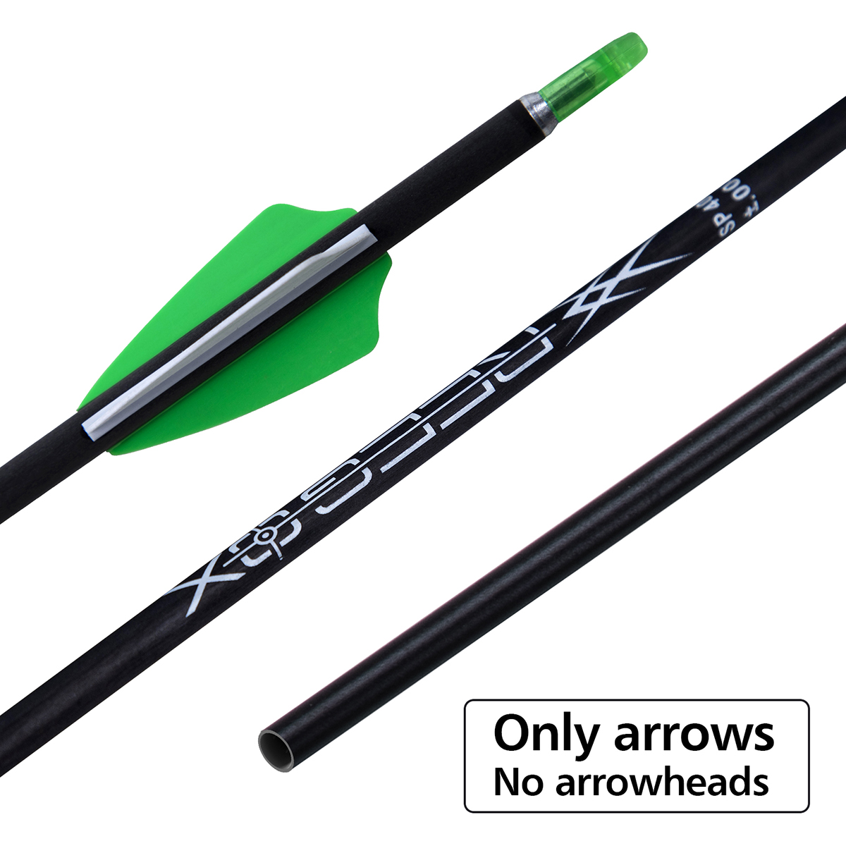 Archery Arrows without Arrow Heads Spine1300-1500 31inch Targeting Arrows 4.2mm Hunting Arrows Carbon Practice Arrows for Recurve Bow & Compound Bow (