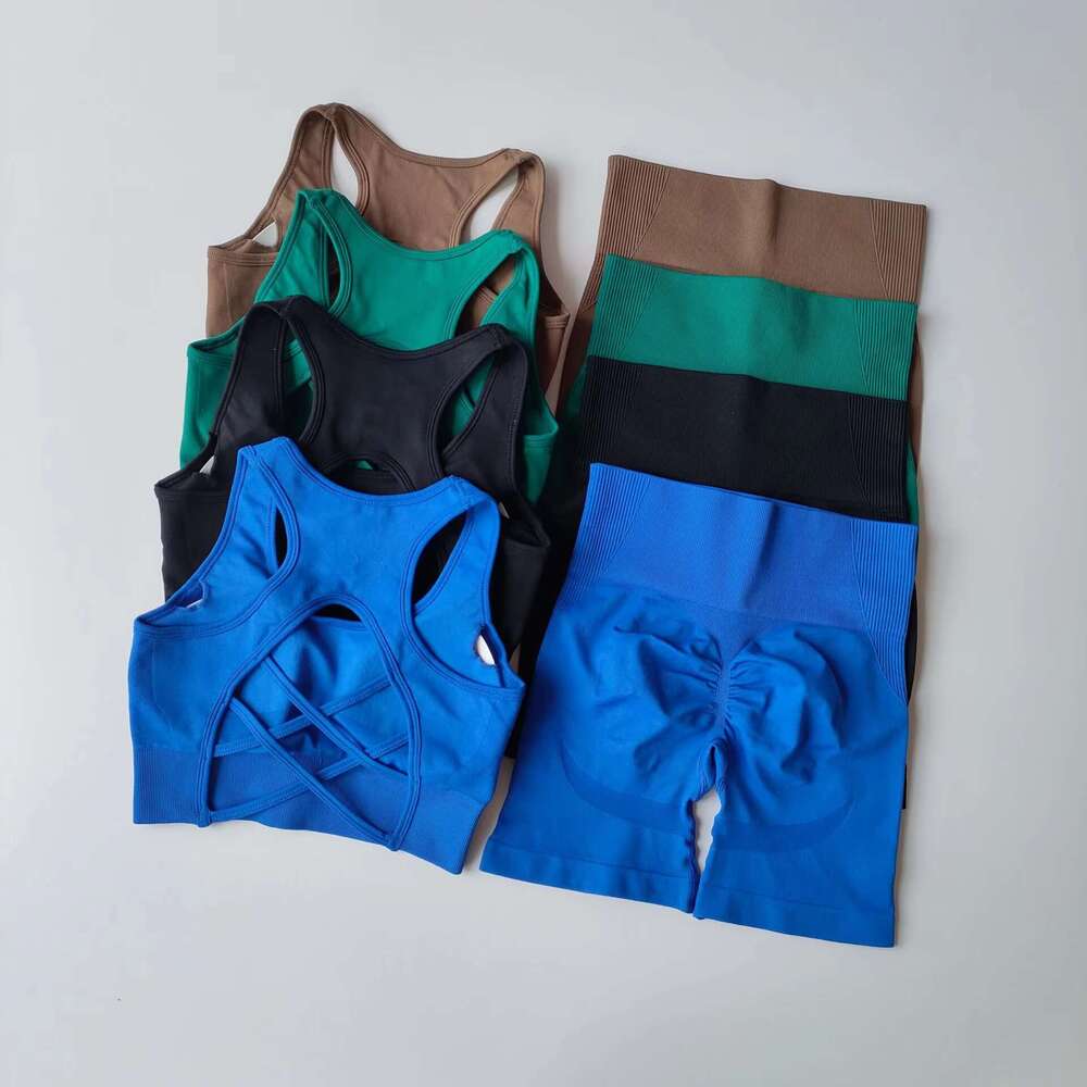 DHessentials New Seamless Set, Yoga Tight Butt Shorts, Two-piece Running And Quick Drying Gym Fitness Suit For Women