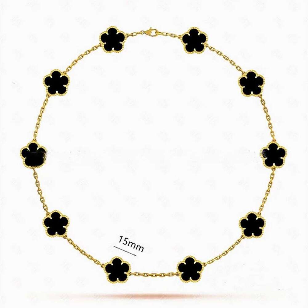 10 Wer Necklaces Designer For Women Stainless Steel Plated Gold Jewelry Woman Mother Of Pearl Four Leaf Clover Necklace Daily Outfit Christmas Gift