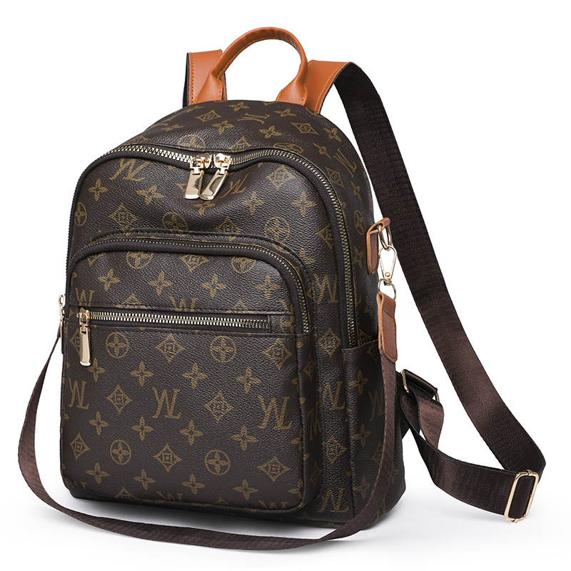Fashion backpack women retro western style large capacity students commuting backpack schoolbag 2025