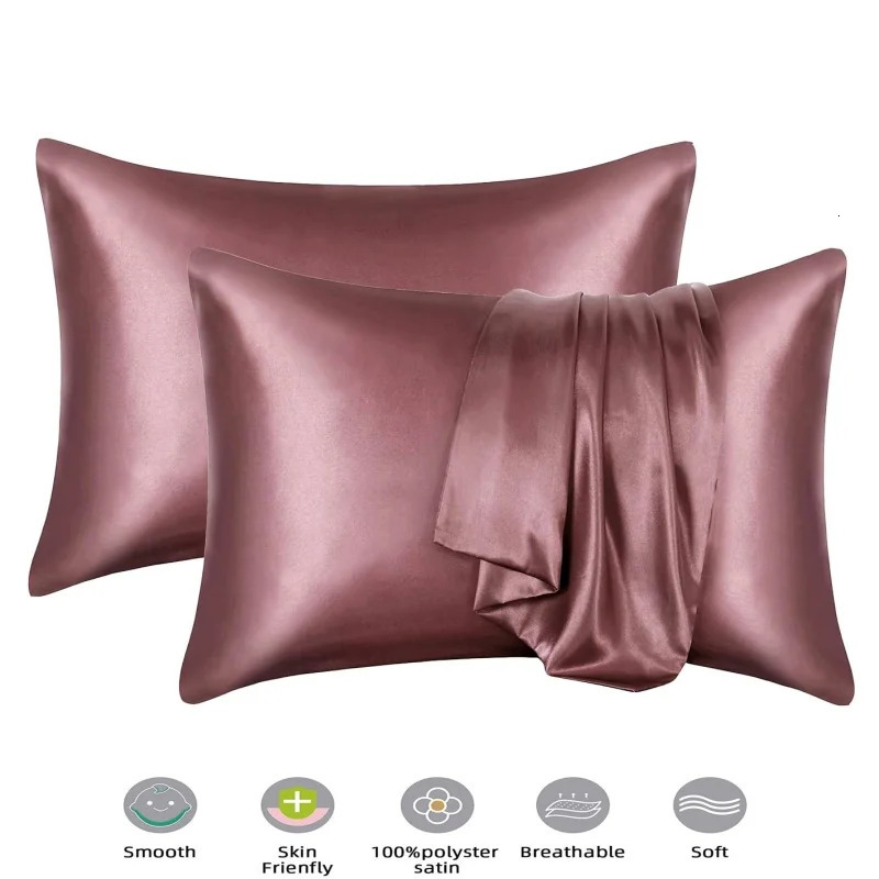 Mulberry Silk Pillowcase for Hair Skin Care Anti-Frizz Satin Pillow Case Queen/King Super Soft Hypoallergenic Bedding Cover 250508