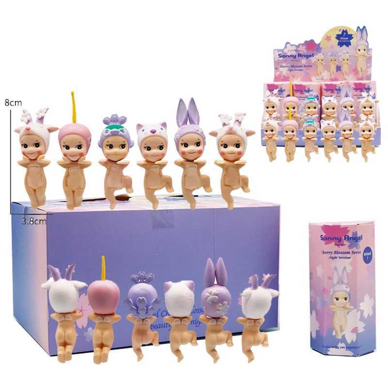 Night Cherry Blossom Angel Series Purple Cherry Blossom Blind Box Mini Doll Action Figure Cute Ornaments Toys GiftsXJ250509