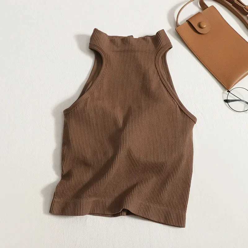 Vintage Hault Tanks Camis For Women Sleeveless Almighty Casual Button Femme Croset Crop Tops With Built in Bras Woman CamisolesXJ250508