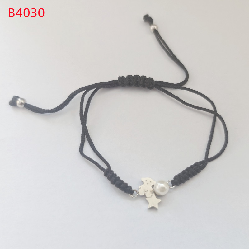 Fashion Femmes Men Silver Gold en acier inoxydable Cercle rond Ceramics Black Red Rope Animal Weave Bracelets Jewelry Pulsera Gift