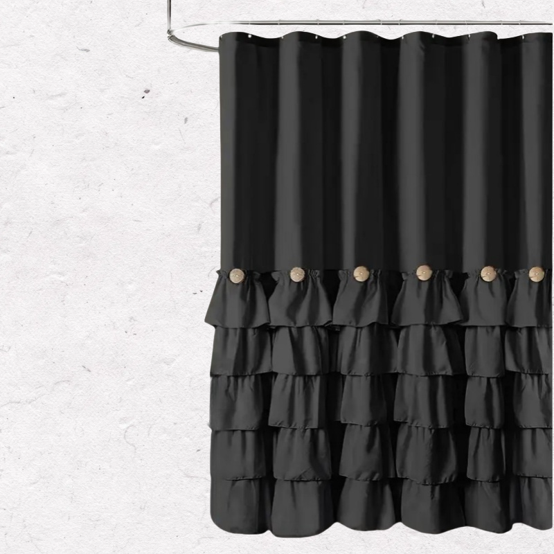 Five layer lace button decoration curtain, fashionable, durable, waterproof, high-quality product, new model, machine washable Color can be customized