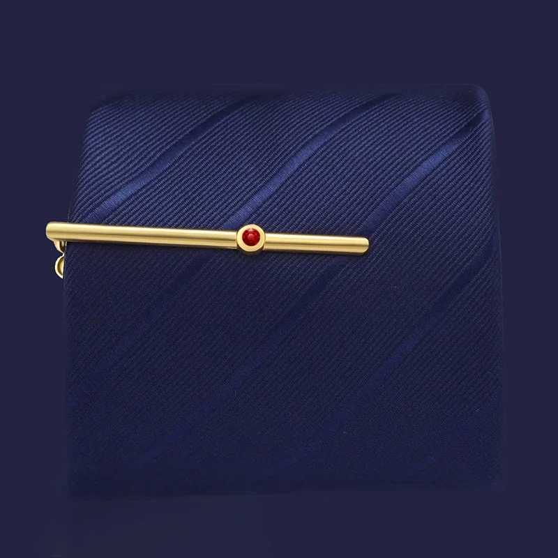 Luxury Mens Zircon Slender Tie Clip Rose Gold Color Linear Crystal New Mens High-end Fashion Wedding Necktie M250508
