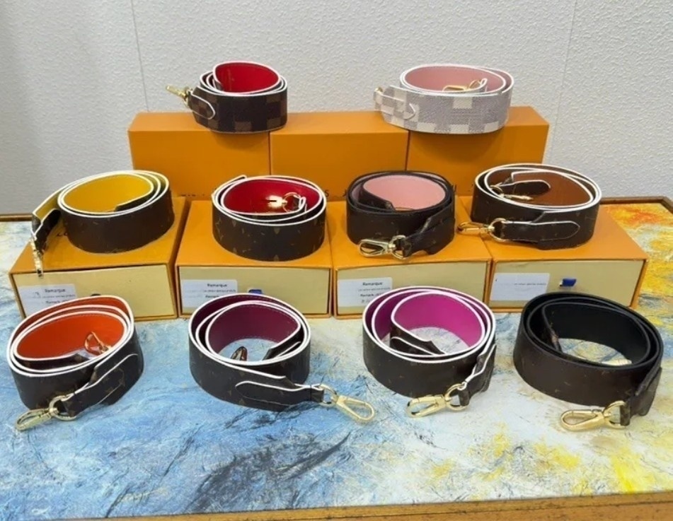 7A Nappa leather lining canvas 2 snap hooks Wide Shoulder Bags Replacement Strap Handbag Bags Accessories Belts Ladies cross body shoulder bags Straps 90*4cm Brown