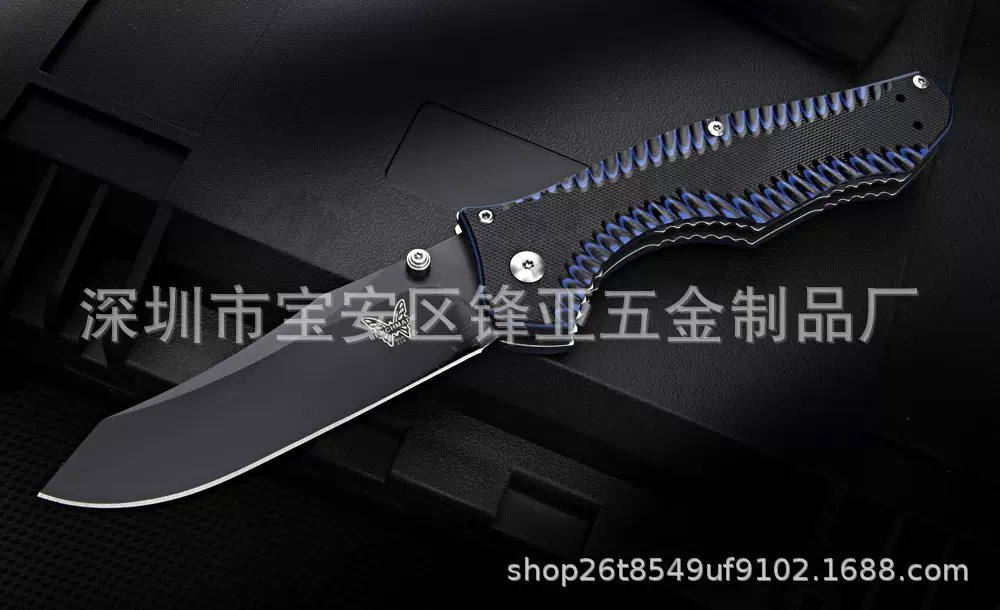 2Models 810BK Axis Folding Knife 3.77 GB-D2 Black Blade, G10 Handles
