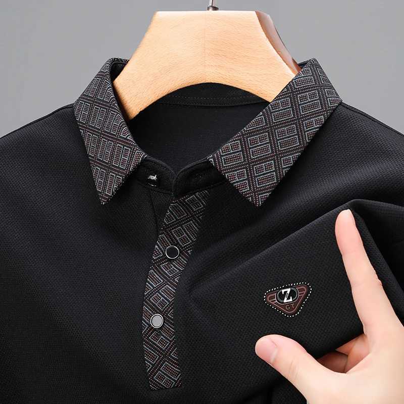 2024 Autumn Mens Brand New Embroidered Printed Long Sleeved Polo Shirt Fashion Business Casual Lapel T-Shirt Mens Wear Z250509