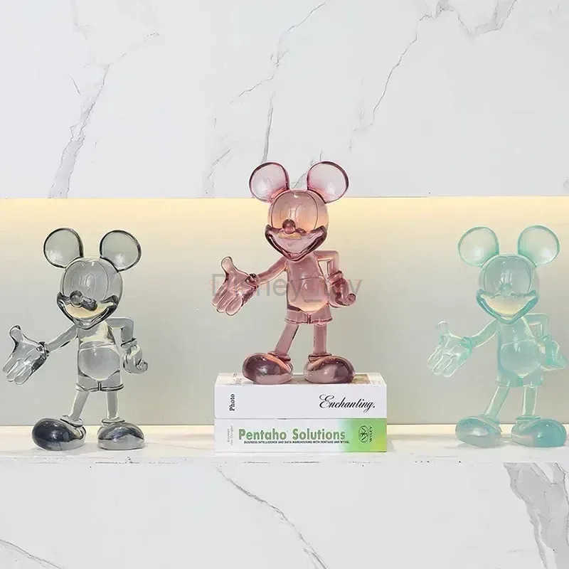 Disney 2025 20-30cm Minnie Mouse Drcor Figure Resin Statue Anime Figures Simple Modern Collection Dolls Fashion Toys Living Room Deco Y250509