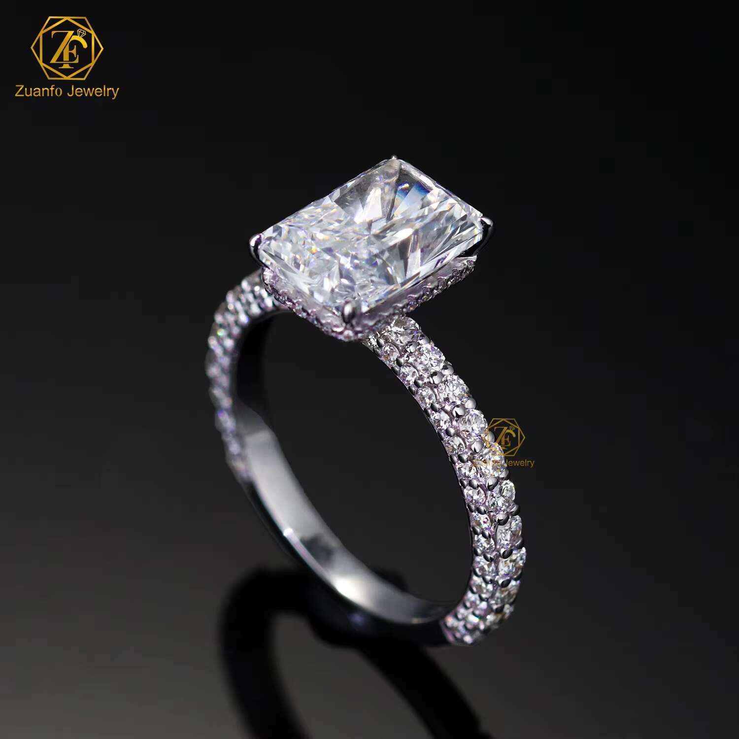 Wholesale IGI Certified HPHT CVD D VS1 Lab Grown Radiant Cut Diamond 1CT 14K 10K Solid Gold Jewelry Engagement Ring Women