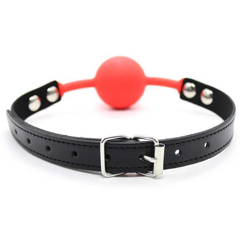 Silicone Sex Open Mouth Gag Ball PU Leather Strap Bdsm Gag Slave Bondage Restraints Sex Toys for Women Couples W250509