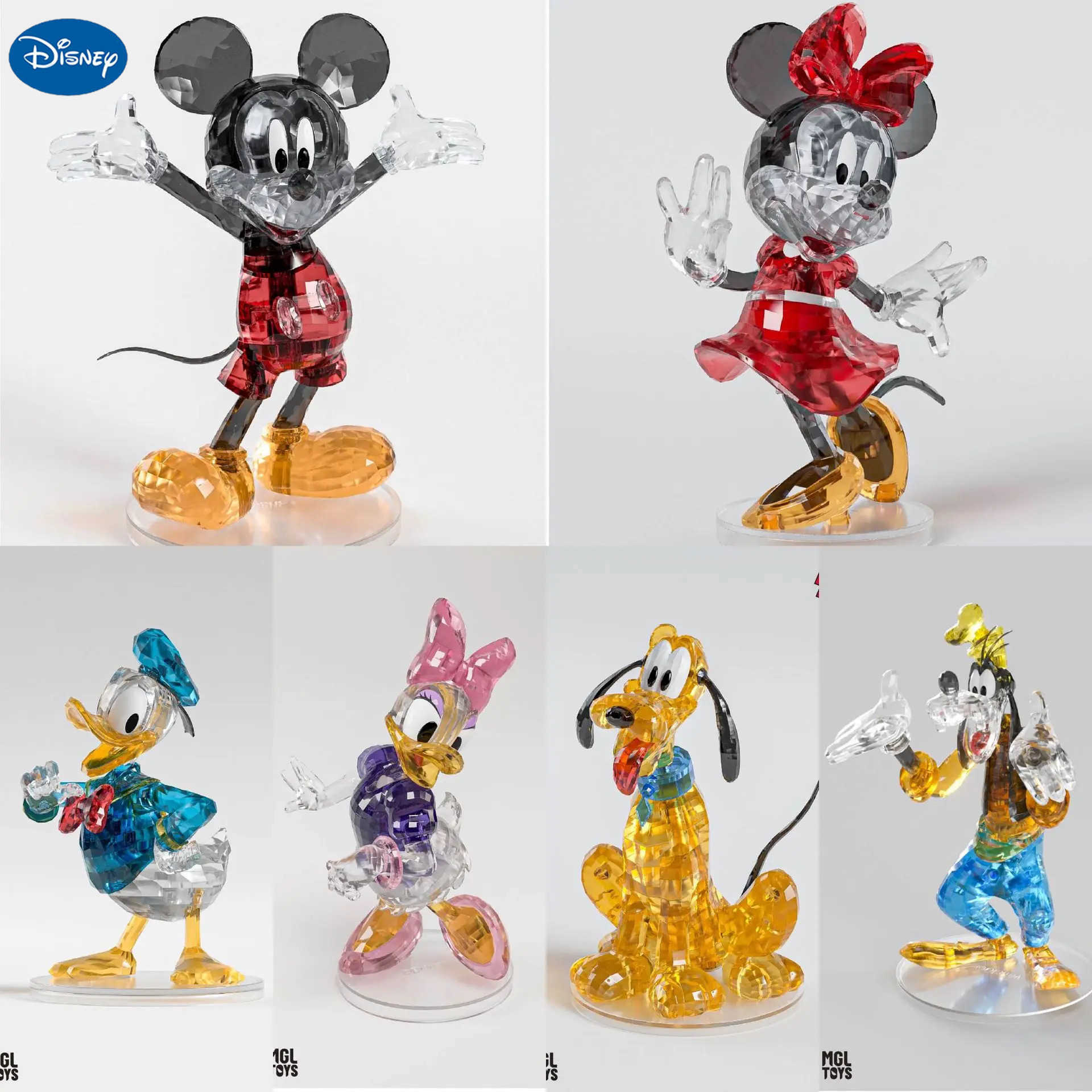 Disney MGL Original Disney Mickey Mouse Donald Duck Minnie Goofy Pluto Daisy Crystal Figure Collection Model Toys Y250626