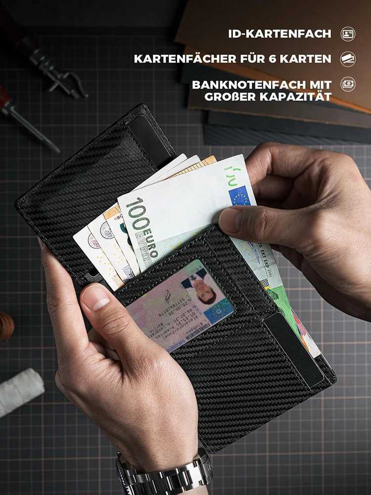 YATBEST Mens Wallet with Zipper Replacement Bag Card Clip Ultra Thin Magnetic RFID Anti theft Brush Aluminum Box Card Bag Z250509